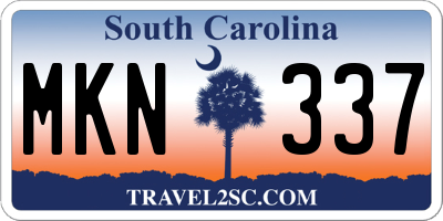 SC license plate MKN337