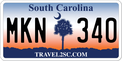 SC license plate MKN340