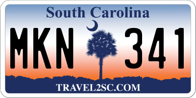 SC license plate MKN341
