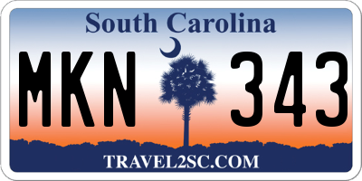 SC license plate MKN343