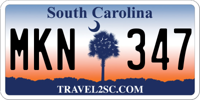 SC license plate MKN347