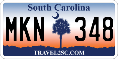 SC license plate MKN348