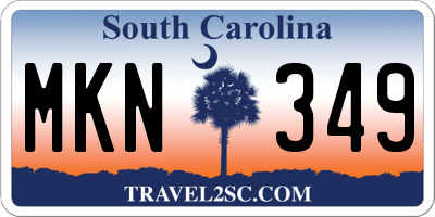 SC license plate MKN349