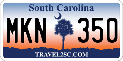 SC license plate MKN350
