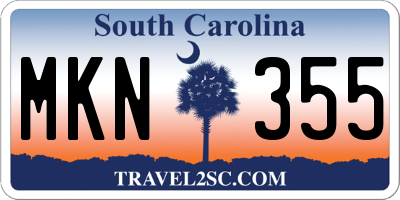 SC license plate MKN355