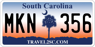 SC license plate MKN356
