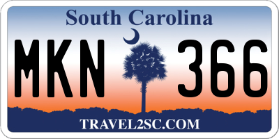 SC license plate MKN366