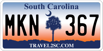 SC license plate MKN367