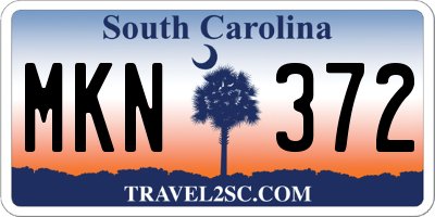 SC license plate MKN372