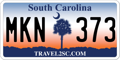 SC license plate MKN373
