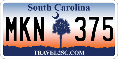 SC license plate MKN375