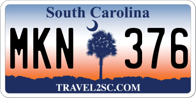 SC license plate MKN376
