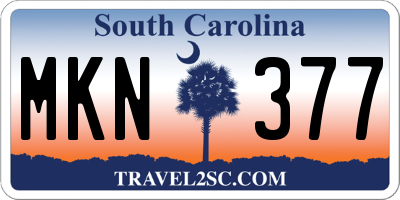 SC license plate MKN377
