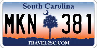 SC license plate MKN381