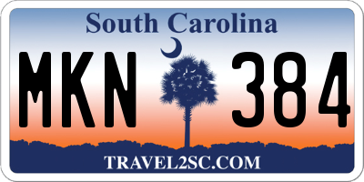 SC license plate MKN384