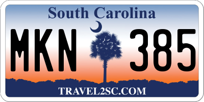 SC license plate MKN385