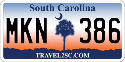SC license plate MKN386