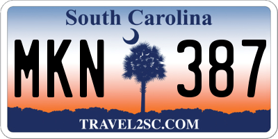 SC license plate MKN387
