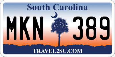 SC license plate MKN389