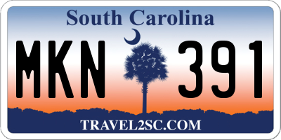 SC license plate MKN391