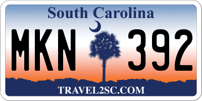 SC license plate MKN392
