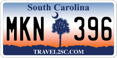 SC license plate MKN396