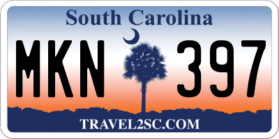 SC license plate MKN397