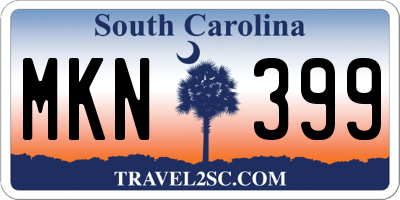 SC license plate MKN399