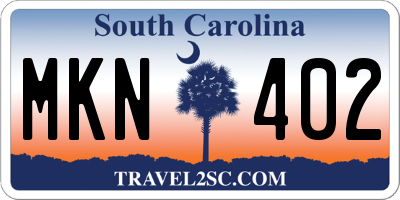 SC license plate MKN402