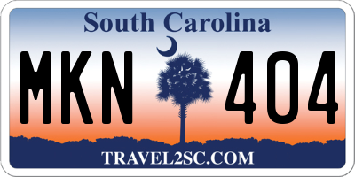 SC license plate MKN404