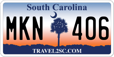 SC license plate MKN406