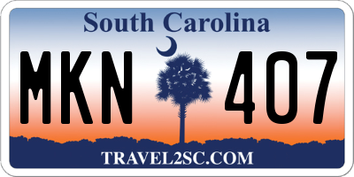 SC license plate MKN407