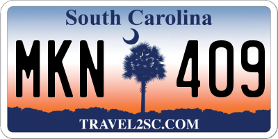 SC license plate MKN409