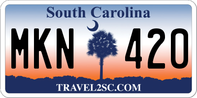 SC license plate MKN420