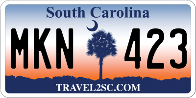 SC license plate MKN423