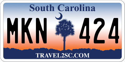 SC license plate MKN424