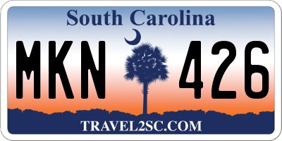 SC license plate MKN426
