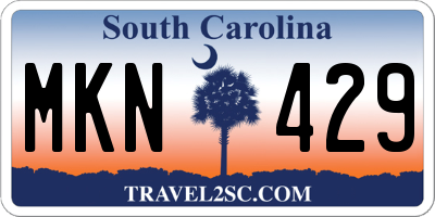SC license plate MKN429