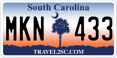 SC license plate MKN433