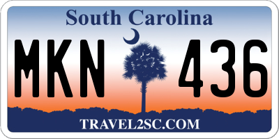SC license plate MKN436