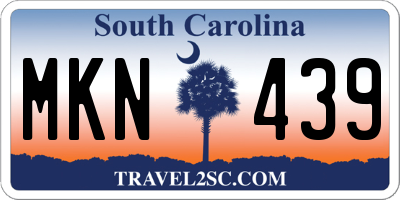 SC license plate MKN439