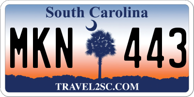 SC license plate MKN443