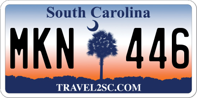 SC license plate MKN446