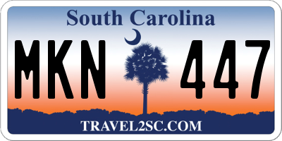 SC license plate MKN447
