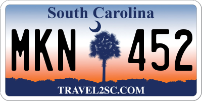 SC license plate MKN452