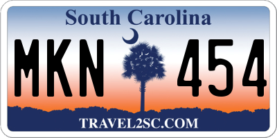 SC license plate MKN454