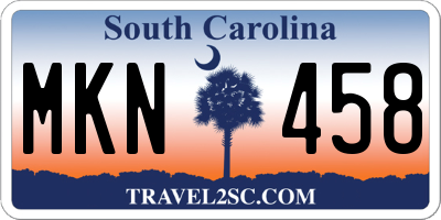 SC license plate MKN458