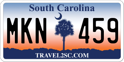 SC license plate MKN459