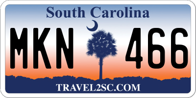 SC license plate MKN466