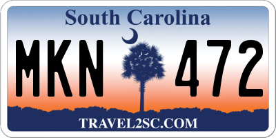 SC license plate MKN472